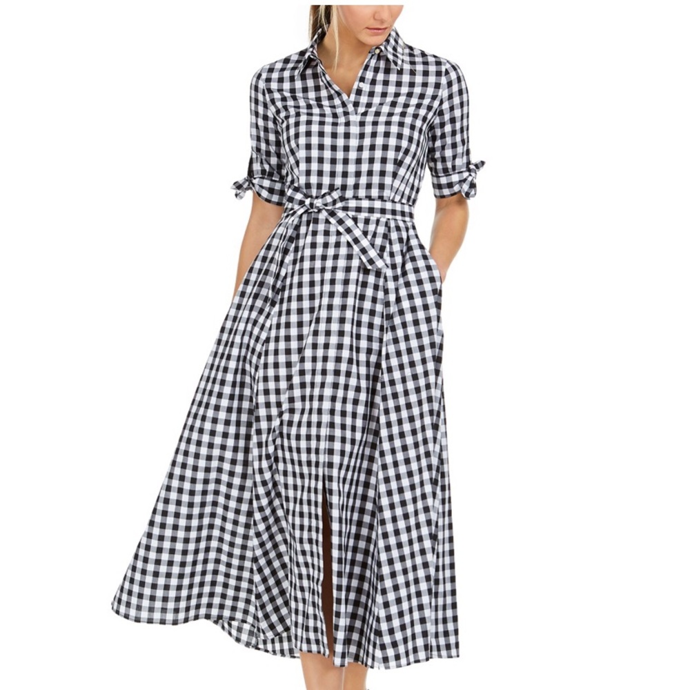 Calvin Klein checkered print dress.NWT
